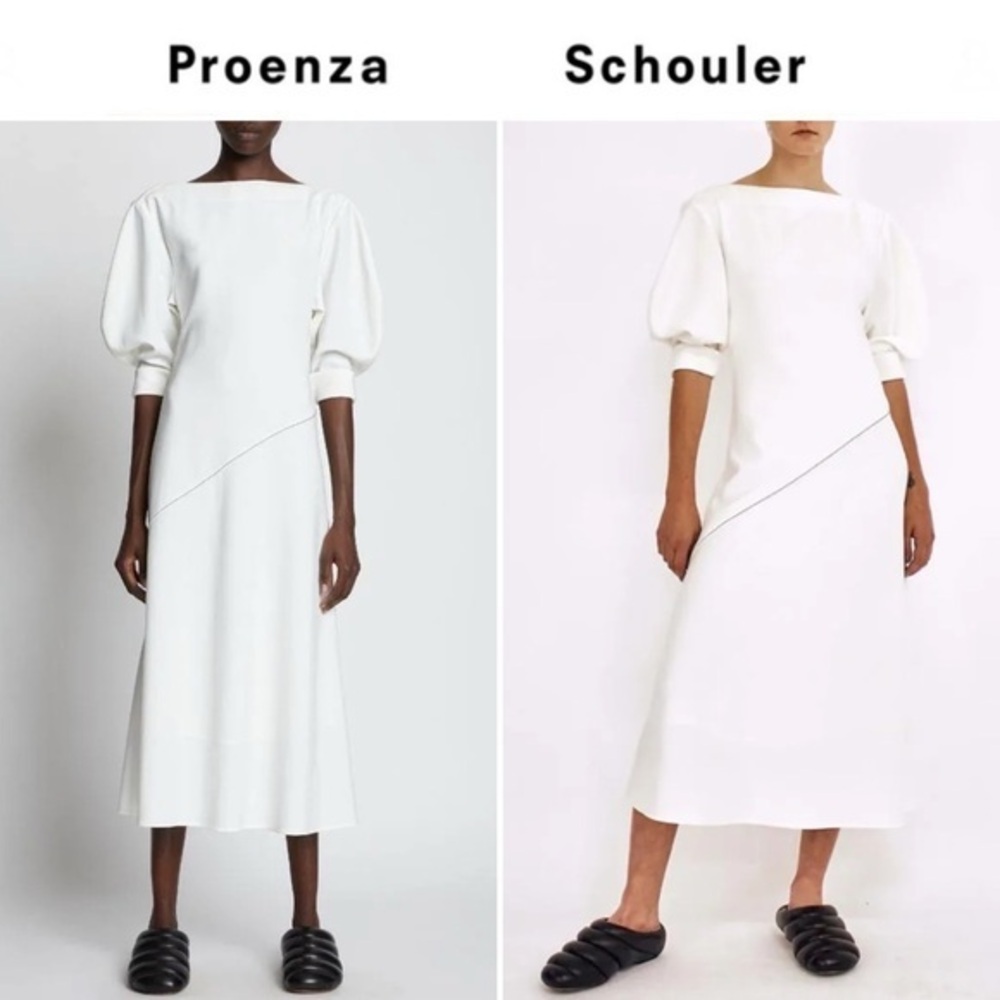 Proenza Schouler Crepe Puff Sleeve Dress Off White US 4 NWT 1090$